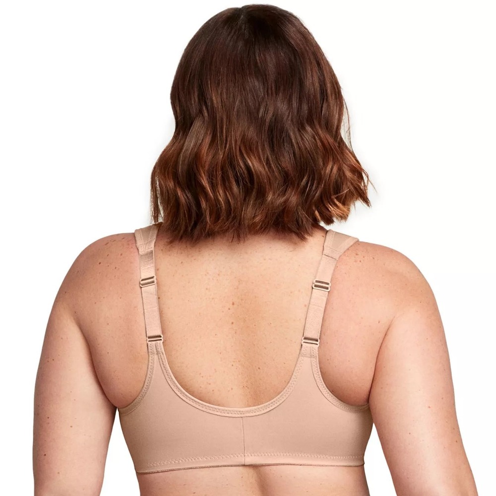 Glamorise Full Figure Wonderwire Front Close Bra Womens 44B Tan Cade Lace 1245